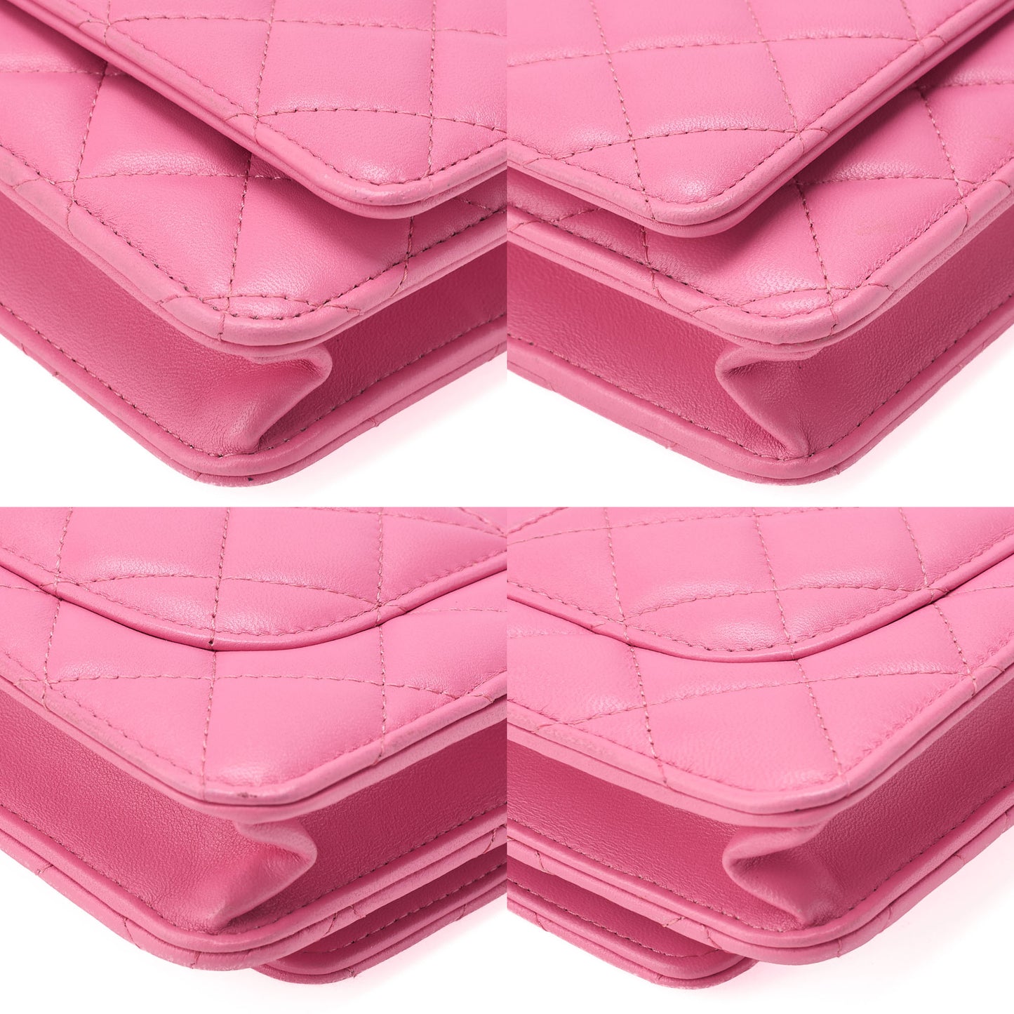 CHANEL Matelasse Chain Wallet Lambskin Pink Silver-Tone Hardware, Pre-Owned