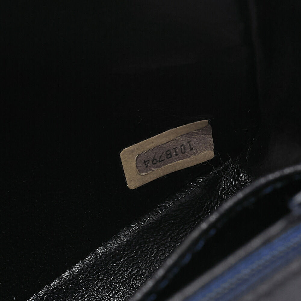 CHANEL Chain Shoulder Matelasse Double Flap 25cm Square Lambskin Navy Gold-Tone Hardware, Pre-Owned