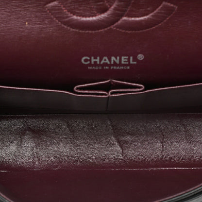 CHANEL Chain Shoulder Bag Matelasse Double Flap 25cm Lambskin Black Silver -Tone Hardware, Pre-Owned