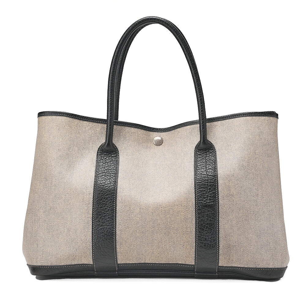 Hermes Hermes Garden Party PM Tote Bag Toe Toile Ash Coating Gray Silver-Tone Hardware, Pre-Owned