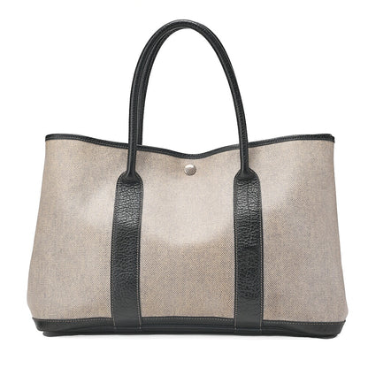 Hermes Hermes Garden Party PM Tote Bag Toe Toile Ash Coating Gray Silver-Tone Hardware, Pre-Owned