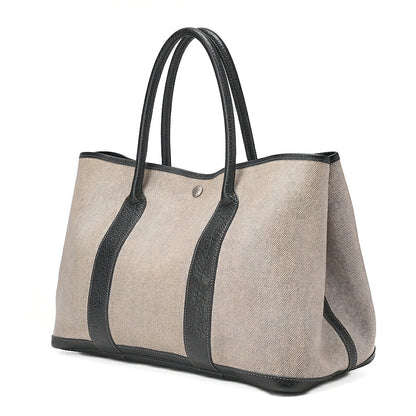 Hermes Hermes Garden Party PM Tote Bag Toe Toile Ash Coating Gray Silver-Tone Hardware, Pre-Owned