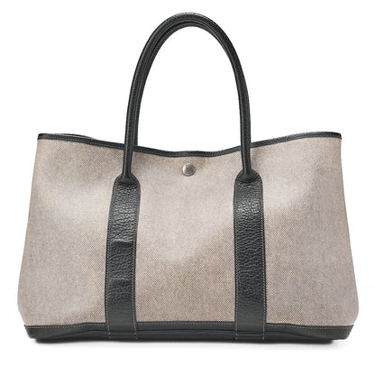 Hermes Hermes Garden Party PM Tote Bag Toe Toile Ash Coating Gray Silver-Tone Hardware, Pre-Owned