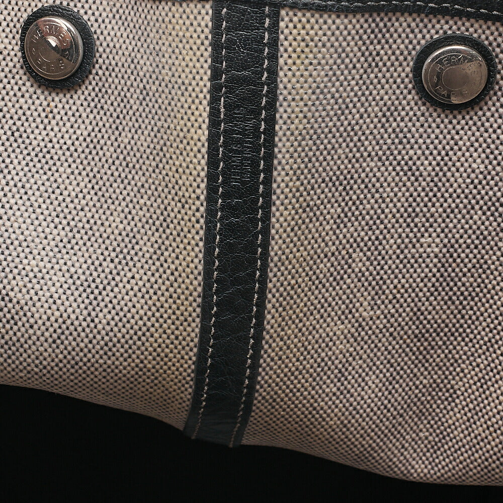 Hermes Hermes Garden Party PM Tote Bag Toe Toile Ash Coating Gray Silver-Tone Hardware, Pre-Owned
