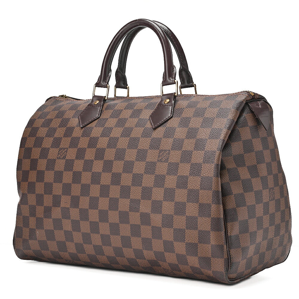 LOUIS VUITTON Louis Vuitton Damier Speedy 35 Handbag N41523 Brown Gold-Tone Hardware, Pre-Owned