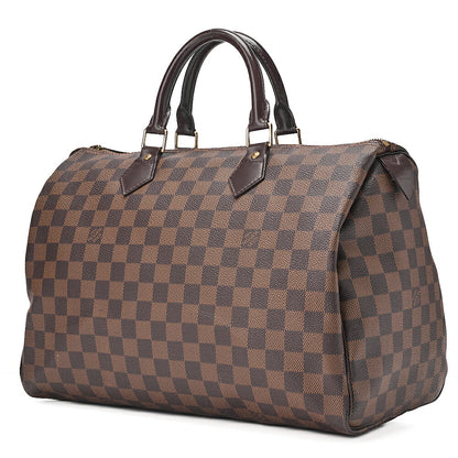 LOUIS VUITTON Louis Vuitton Damier Speedy 35 Handbag N41523 Brown Gold-Tone Hardware, Pre-Owned