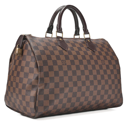 LOUIS VUITTON Louis Vuitton Damier Speedy 35 Handbag N41523 Brown Gold-Tone Hardware, Pre-Owned