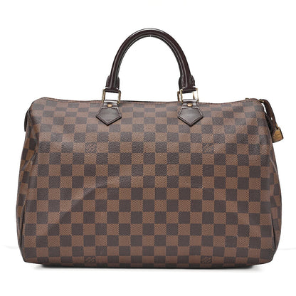 LOUIS VUITTON Louis Vuitton Damier Speedy 35 Handbag N41523 Brown Gold-Tone Hardware, Pre-Owned
