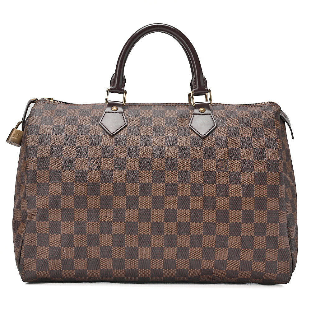 LOUIS VUITTON Louis Vuitton Damier Speedy 35 Handbag N41523 Brown Gold-Tone Hardware, Pre-Owned