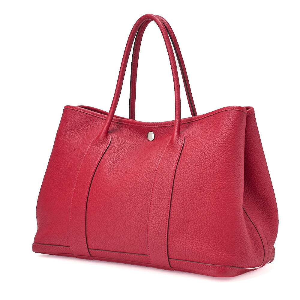 Hermes Hermes Garden Party PM Negonda Tote Bag Rouge Piman Silver -Tone Hardware, Pre-Owned