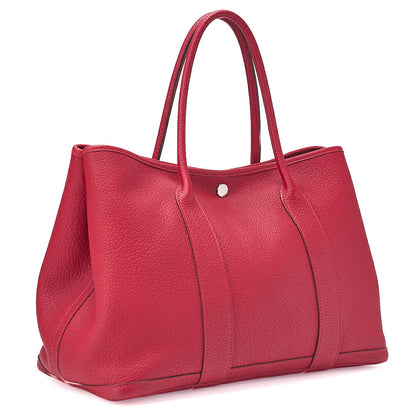 Hermes Hermes Garden Party PM Negonda Tote Bag Rouge Piman Silver -Tone Hardware, Pre-Owned