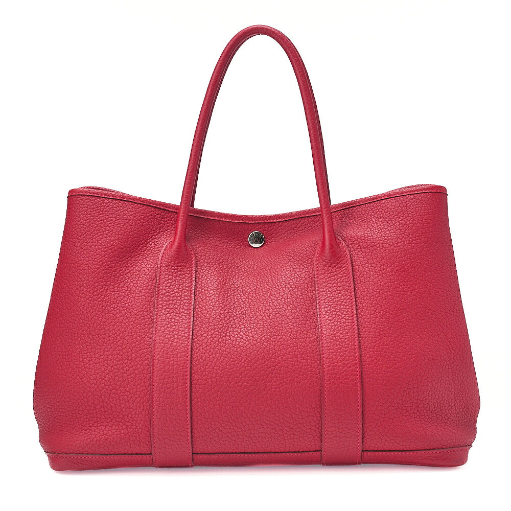 Hermes Hermes Garden Party PM Negonda Tote Bag Rouge Piman Silver -Tone Hardware, Pre-Owned