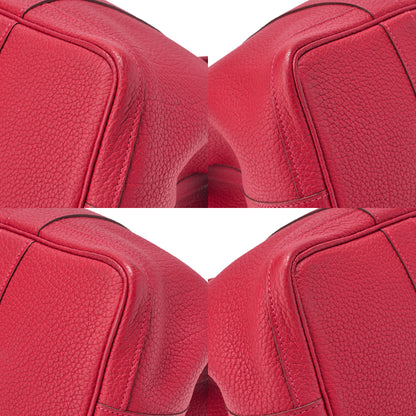 Hermes Hermes Garden Party PM Negonda Tote Bag Rouge Piman Silver -Tone Hardware, Pre-Owned