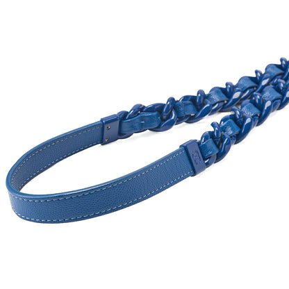 CHANEL Chanel Caviar Skin Turn Lock Single Flap Plastic Chain Shoulder Blue Silver-Tone Hardware, Pre-Owned