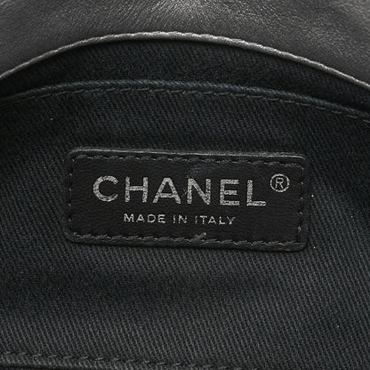 CHANEL Lambskin Iconline Turn Lock Single Flap Chain Shoulder Silver Silver-Tone Hardware, Pre-Owned