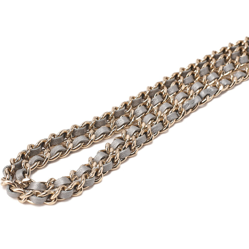 CHANEL Chanel Matelasse Coco Mark Chain Wallet Lambskin Silver Gold-Tone Hardware, Pre-Owned