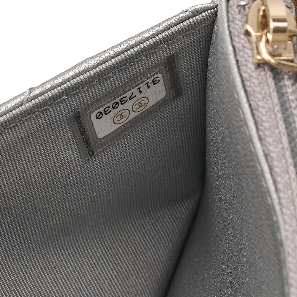 CHANEL Chanel Matelasse Coco Mark Chain Wallet Lambskin Silver Gold-Tone Hardware, Pre-Owned