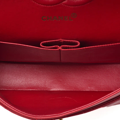 CHANEL Chain Shoulder Bag Matelasse Lambskin Red Gold-Tone Hardware, Pre-Owned