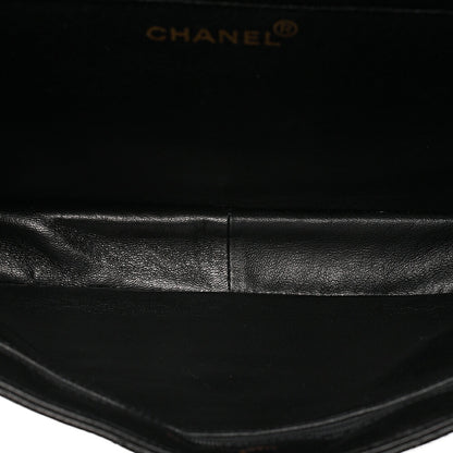 CHANEL Lambskin Matelasse Double Face 30cm Chain Shoulder Black Gold-Tone Hardware, Pre-Owned