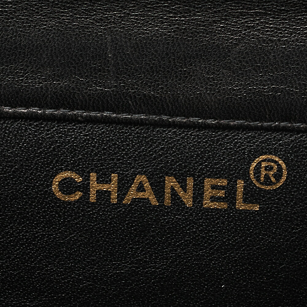 CHANEL Lambskin Matelasse Double Face 30cm Chain Shoulder Black Gold-Tone Hardware, Pre-Owned