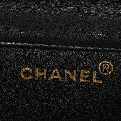 CHANEL Lambskin Matelasse Double Face 30cm Chain Shoulder Black Gold-Tone Hardware, Pre-Owned