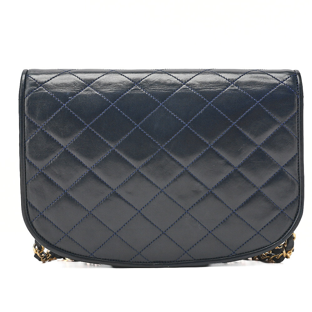 CHANEL Lamb Matelasse Paris Limited Chain Shoulder Navy Gold x Silver-Tone Hardware, Pre-Owned
