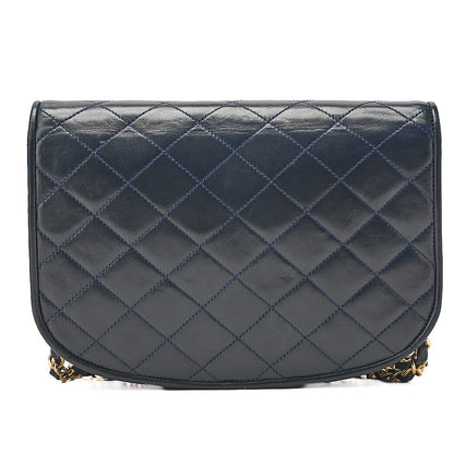 CHANEL Lamb Matelasse Paris Limited Chain Shoulder Navy Gold x Silver-Tone Hardware, Pre-Owned