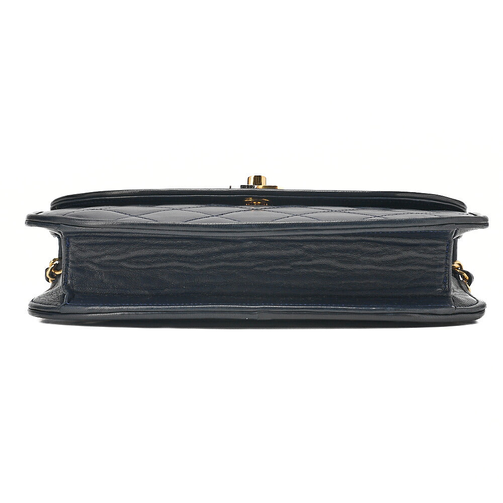 CHANEL Lamb Matelasse Paris Limited Chain Shoulder Navy Gold x Silver-Tone Hardware, Pre-Owned