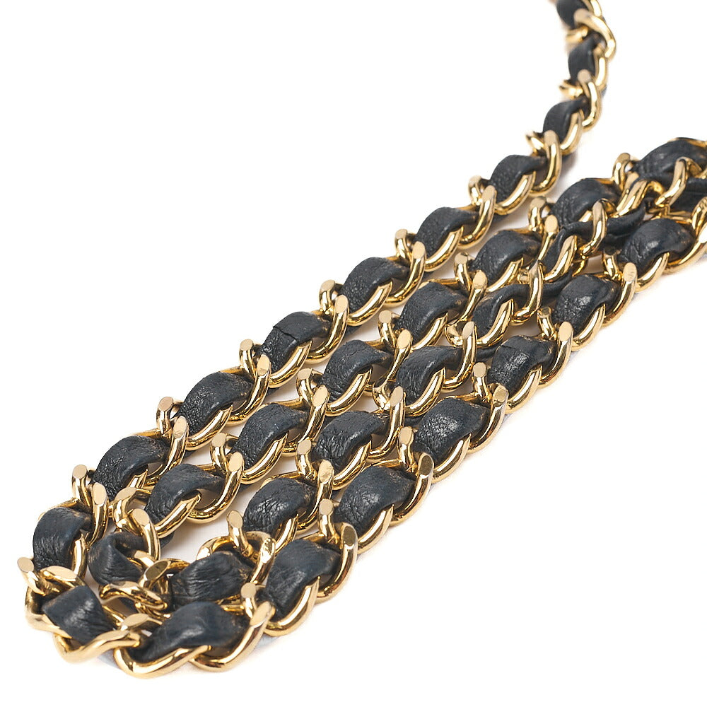 CHANEL Lamb Matelasse Paris Limited Chain Shoulder Navy Gold x Silver-Tone Hardware, Pre-Owned