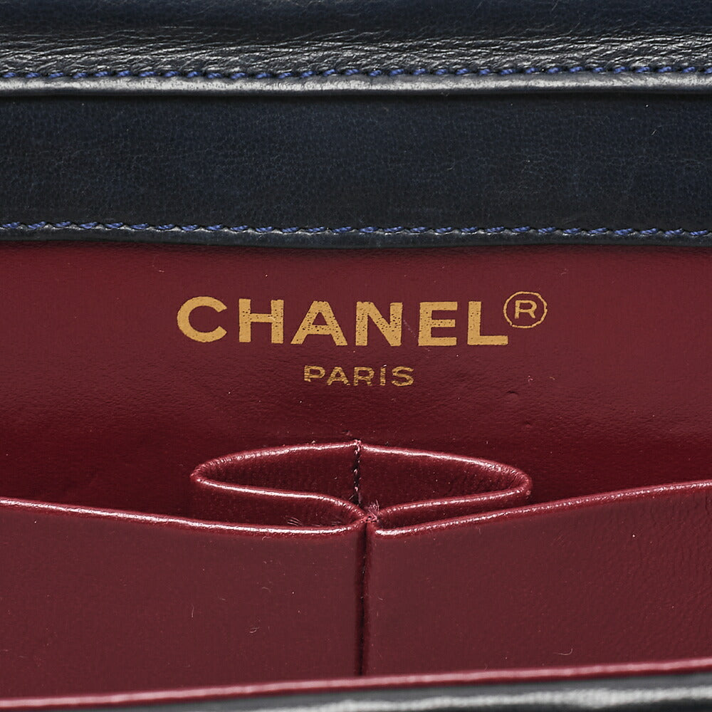 CHANEL Lamb Matelasse Paris Limited Chain Shoulder Navy Gold x Silver-Tone Hardware, Pre-Owned