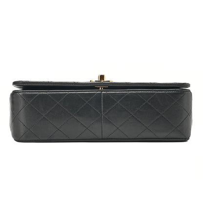 CHANEL Lambskin Matelasse Full Flap 23cm Chain Shoulder Black Gold-Tone Hardware, Pre-Owned