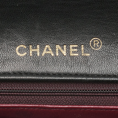 CHANEL Lambskin Matelasse Full Flap 23cm Chain Shoulder Black Gold-Tone Hardware, Pre-Owned