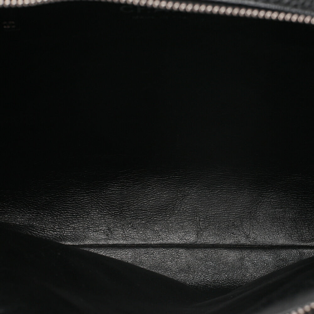 CHANEL Caviar Skin Coco Mark Shoulder Bag Black Silver-Tone Hardware, Pre-Owned