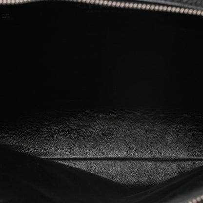 CHANEL Caviar Skin Coco Mark Shoulder Bag Black Silver-Tone Hardware, Pre-Owned