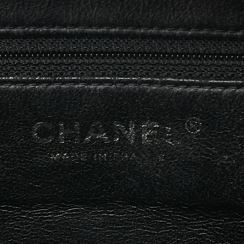 CHANEL Caviar Skin Coco Mark Shoulder Bag Black Silver-Tone Hardware, Pre-Owned