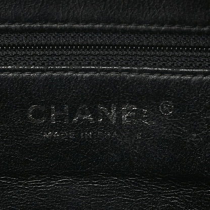 CHANEL Caviar Skin Coco Mark Shoulder Bag Black Silver-Tone Hardware, Pre-Owned