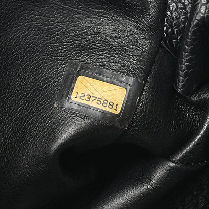 CHANEL Caviar Skin Coco Mark Shoulder Bag Black Silver-Tone Hardware, Pre-Owned