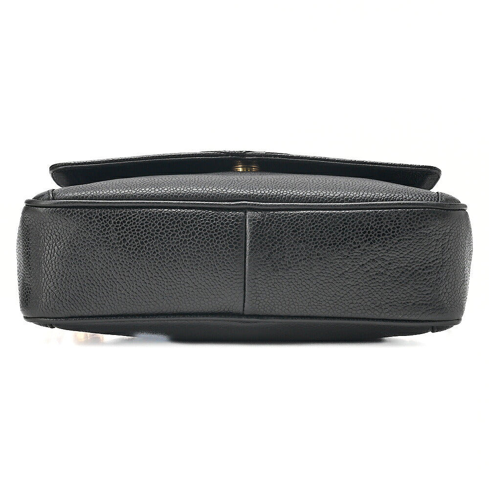 CHANEL Chanel Matelasse Coco Mark with Ball Charm Bijou Chain Shoulder Caviar Skin Black Gold-Tone Hardware, Pre-Owned