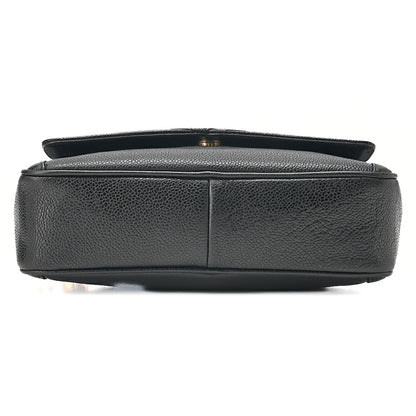 CHANEL Chanel Matelasse Coco Mark with Ball Charm Bijou Chain Shoulder Caviar Skin Black Gold-Tone Hardware, Pre-Owned