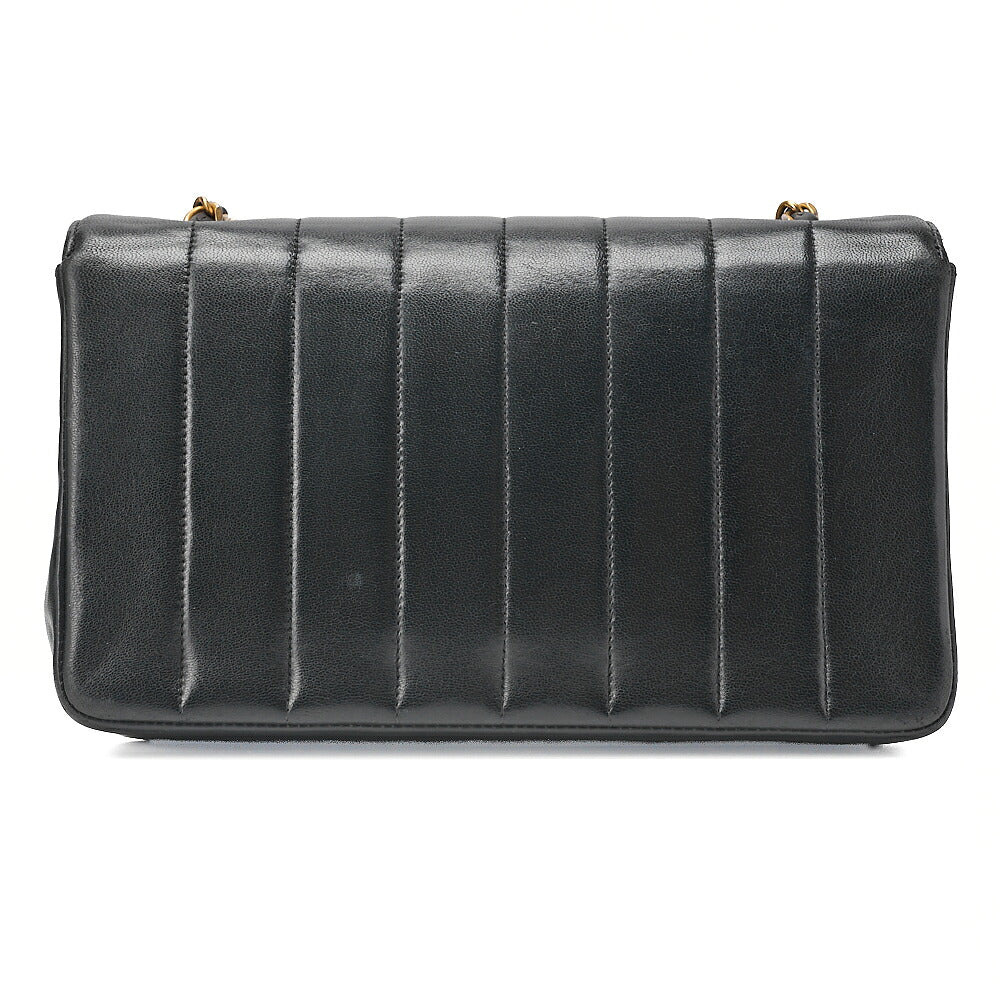 CHANEL Chain Shoulder Bag Mademoiselle Lambskin Turn Lock Black Gold-Tone Hardware, Pre-Owned