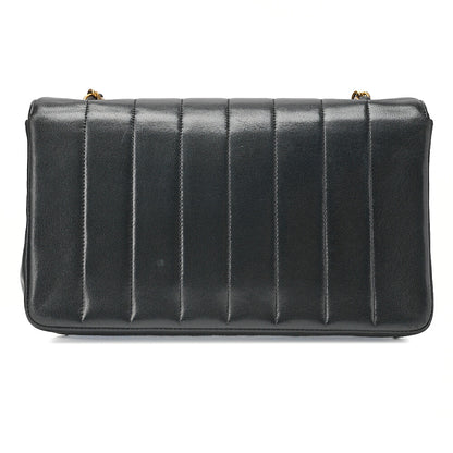 CHANEL Chain Shoulder Bag Mademoiselle Lambskin Turn Lock Black Gold-Tone Hardware, Pre-Owned