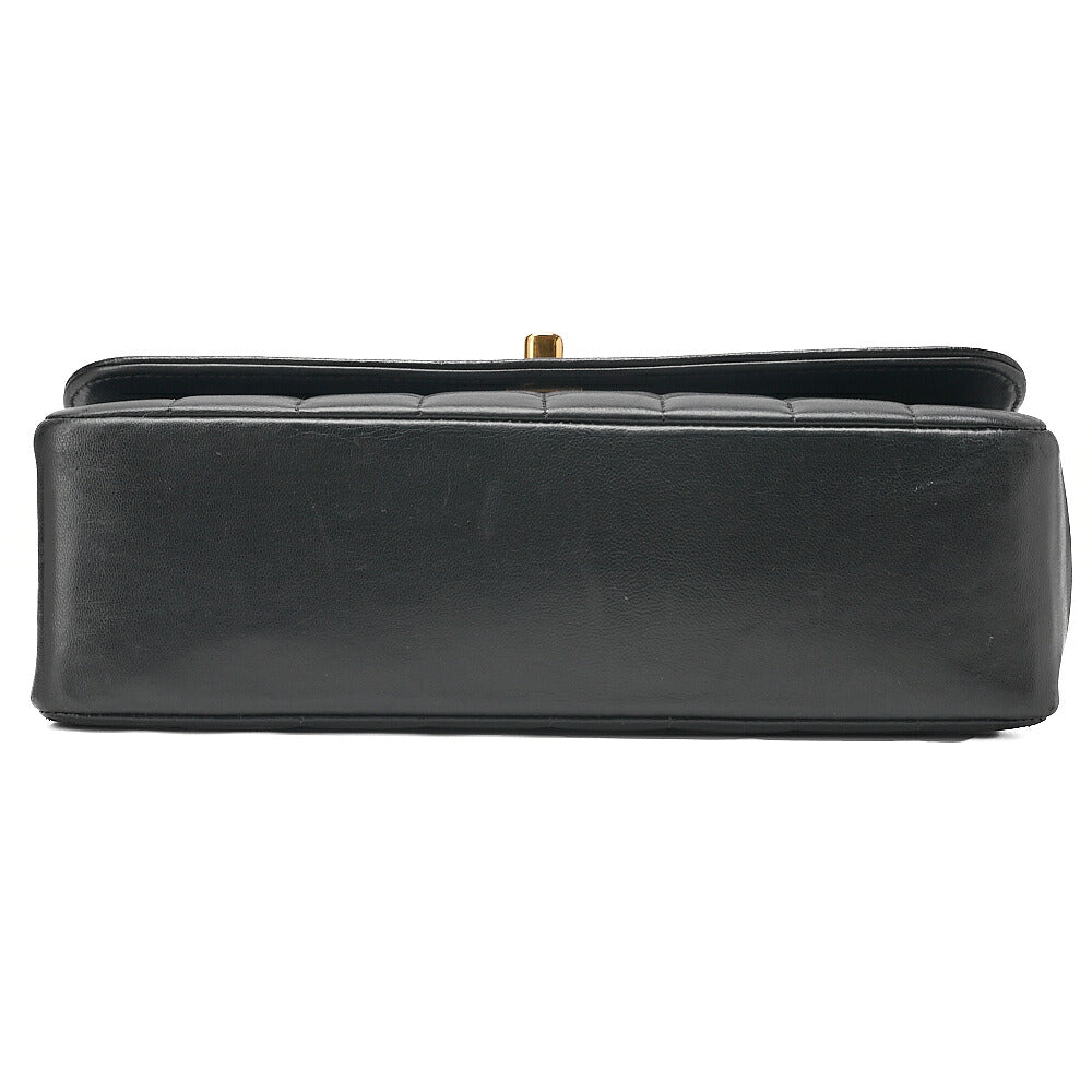 CHANEL Chain Shoulder Bag Mademoiselle Lambskin Turn Lock Black Gold-Tone Hardware, Pre-Owned