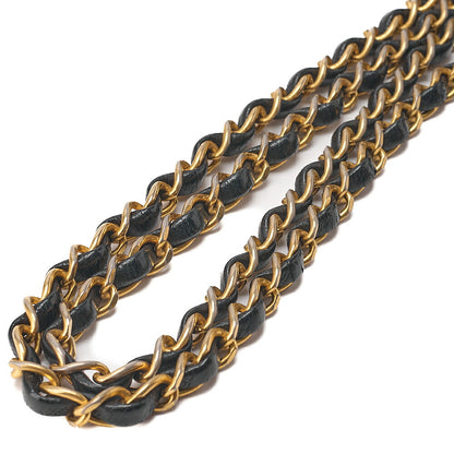 CHANEL Chain Shoulder Bag Mademoiselle Lambskin Turn Lock Black Gold-Tone Hardware, Pre-Owned