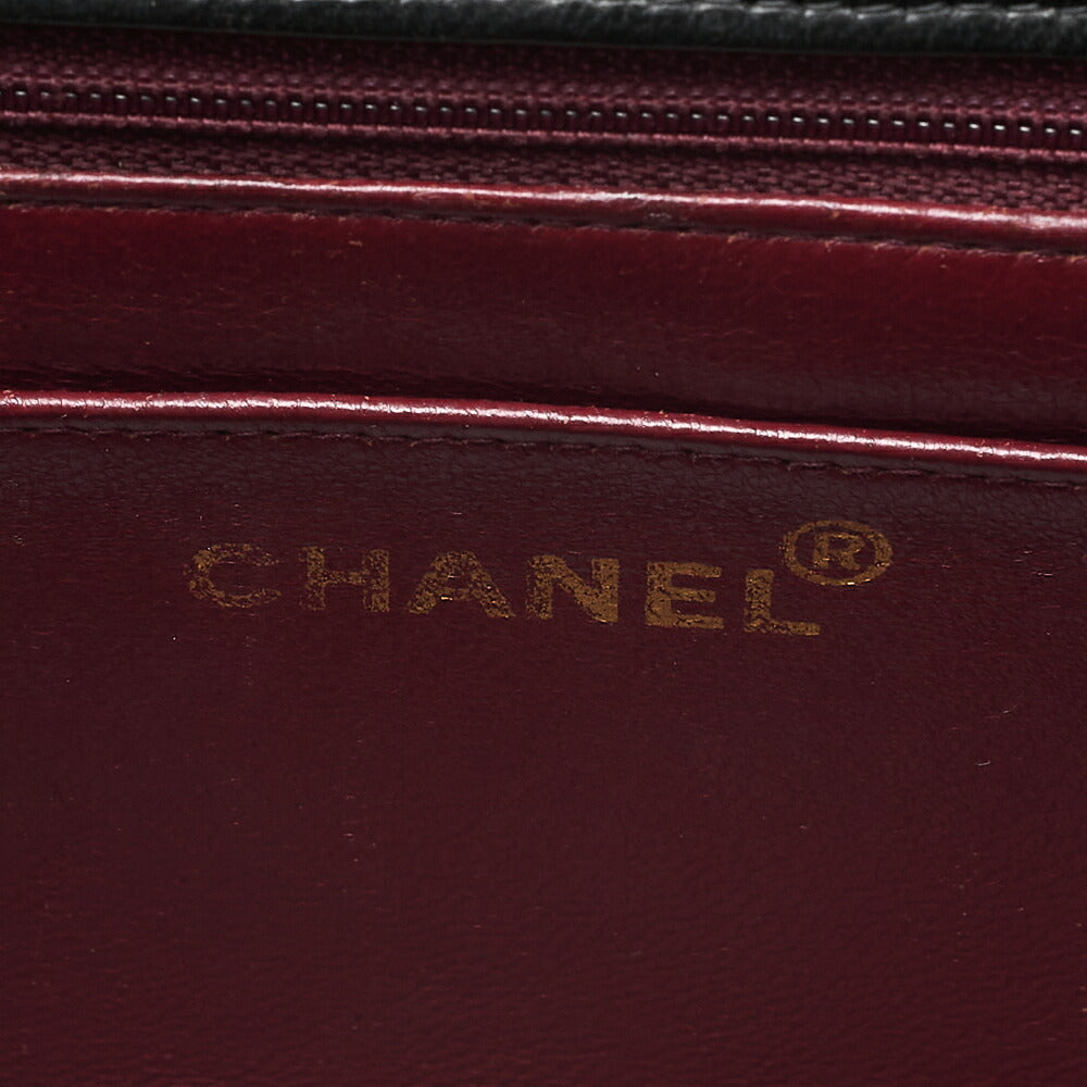 CHANEL Chain Shoulder Bag Mademoiselle Lambskin Turn Lock Black Gold-Tone Hardware, Pre-Owned