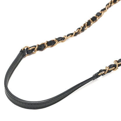 CHANEL Lambskin Matelasse 2-way Handbag Chain Shoulder Lambskin Black Gold-Tone Hardware, Pre-Owned