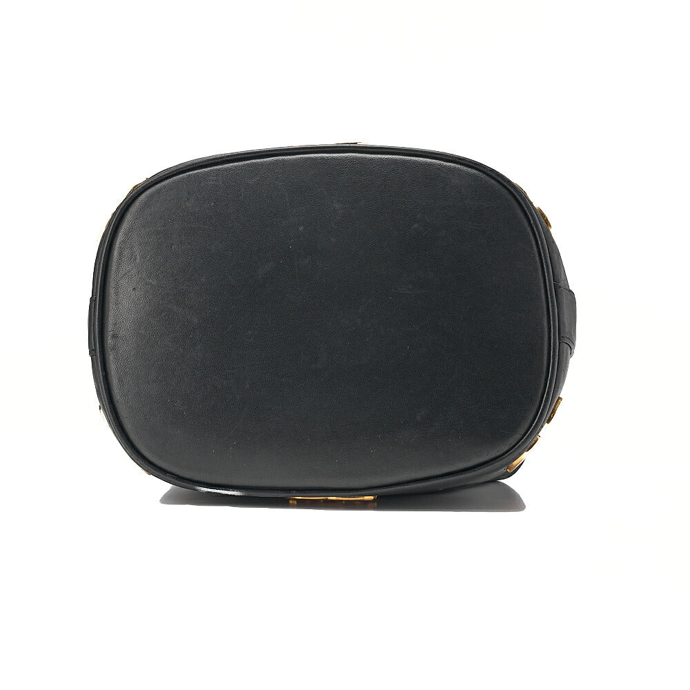 CHANEL Chain Shoulder Bag Triple Coco Lambskin Ball Charm Drawstring Black Gold-Tone Hardware, Pre-Owned