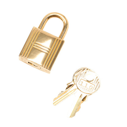 Hermes Hermes Picotan Lock MM Handbag Taurillon x Swift Havana x Orange Poppy Gold-Tone Hardware, Pre-Owned