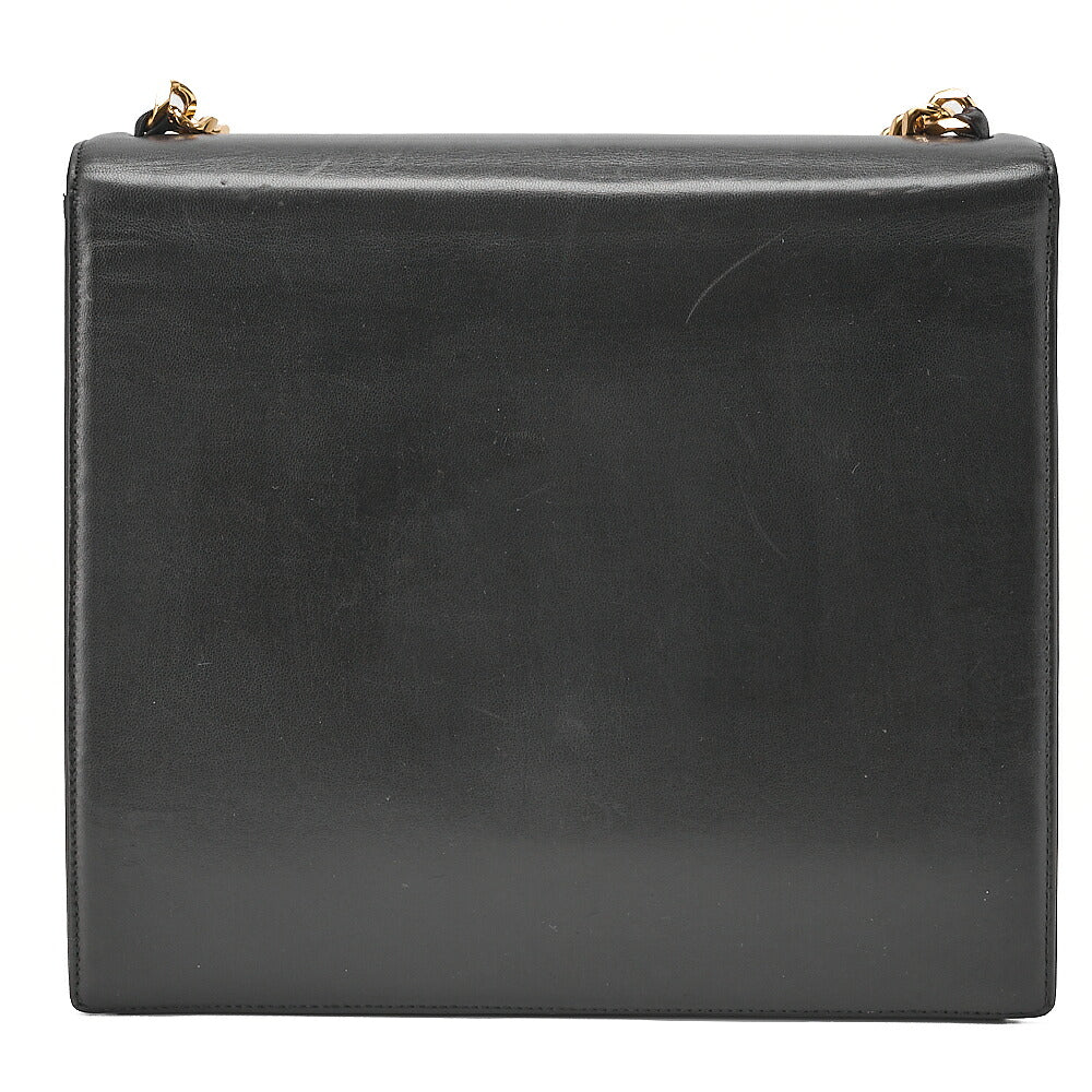 CHANEL Lambskin x Enamel Coco Mark Chain Handbag Black Gold-Tone Hardware, Pre-Owned