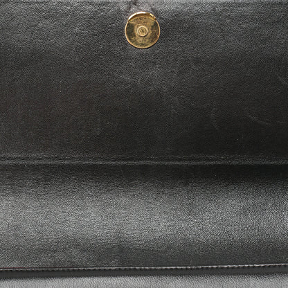 CHANEL Lambskin x Enamel Coco Mark Chain Handbag Black Gold-Tone Hardware, Pre-Owned