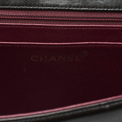 CHANEL Lambskin x Enamel Coco Mark Chain Handbag Black Gold-Tone Hardware, Pre-Owned